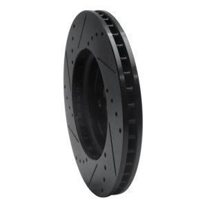 Honda Odyssey Brake Rotor (1) - Front Right - R1 Concepts - Drilled & Slotted - Black - `05-`10